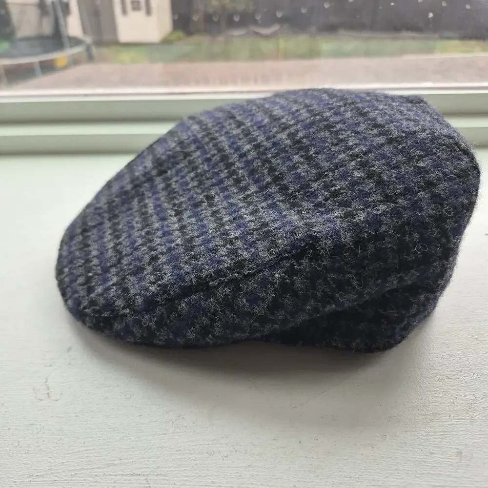 John Hanly Hat Cap 7 3/8 100% Wool Newsboy Cabbie Driver Men Flat Cap